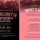 Sparkly Pink Black Vegas Bachelorette Invitation And Schedule Info Card / Customized Printable Download