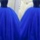 Royal Blue Ball Gown Wedding Dresses Sweetheart Zipper Back Tulle Chapel Train Sequins Beaded Bridal Gown 2015 New Arrival Real Image Online with $135.29/Piece on Hjklp88's Store 