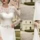 Vintage 2015 Spring Jewel Lace Wedding Dresses Illusion with Beaded Cheap Long Sleeves Lace-up Bridal Gowns Hollow Back Long Wedding Ball Online with $123.72/Piece on Hjklp88's Store 