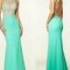 Sexy Backless Evening Dresses Crystal Beads Satin Sheer Sleeveless Green Sheath Pageant Long Party Celebrity Gowns 2015 New Arrival Online with $120.16/Piece on Hjklp88's Store 