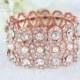 ROSE GOLD Art Deco bracelet pearl crystal wedding bracelet bridesmaid bracelet bridesmaid gift wedding bridal jewelry accessory - B0113RG