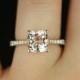 Taylor 8mm 14kt Rose Gold Cushion Morganite and Diamonds Cathedral Engagement Ring (Other metals and stone options available)