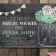 PRINTABLE Bridal Shower Chalkboard Invitation- Mason Jar Invitation - Digital Printable File 5x7 or 4x6 - Wedding Couple Bachelorette Hen