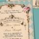 Alice in Wonderland Wedding invitation. Whimsical Wedding. Tea party. Robin egg Blue. Custom. Mad hatter wedding invitation.