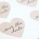 Kraft Heart Save the Date Stickers Engagement Party Invitation Seals