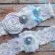 wedding garter / bridal  garter/  lace garter / toss garter /baby blue  /  Something BLue wedding garter / vintage inspired lace garter