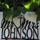 Personalized Acrylic Heart and Cross Mr & Mrs YOUR Surname, YOUR Last Name Custom Wedding Cake Topper