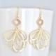 Champagne Earrings Gold Dangle, Bridesmaids Jewelry, Bridal Jewelry, Gifts for Her