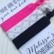 CUSTOM SET of 3 Hair Ties Bachelorette Party Favors, Personalized Bridesmaid Gifts, Bachelorette, Girls Night Out, Elastic Hair Tie Card