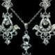 Long Bridal Jewelry Set, Victorian Wedding, Damask Earrings, Dangle Necklace, Ornate Jewelry, MATAHARI
