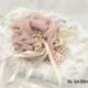 Alternate Ring Bearer Pillow, Bridal Ring Tray in Ivory and Blush with Chiffon and Pearls