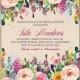 Bridal Shower Invitation, Wedding Shower Invitation, Rustic Invitation, Floral Invitation, Flowers - Isla