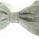 Dog Bow Tie  Grey Linen Bow tie bow tie for dog dog collar accessory