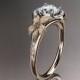 14kt  rose gold diamond leaf and vine wedding ring,engagement ring with Forever Brilliant Moissanite center stone, ADLR91