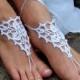 Crochet Barefoot Sandals, Beach Shoes, Wedding Accessories, Anklet, Nude Shoes, Bridal shoes, Pool shoes