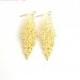 Spring sale Gold lace dangle earrings,bridal gold earrings, minimalist earrings, delicate gold earrings, bridal earrings.
