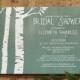 Country Birch Tree Bridal Invitations, Bridal Shower Invitation, Wedding Shower Party Invites, Printable, Digital PDF, DIY Template, Printed