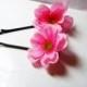 Pink flower bobby pins- Hair Flower  Pink-  Floral Bobby Pin -Bridal hair clips, Wedding flower pins -FREE GIFT With PURCHASE