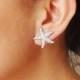 Petite Bridal Starfish Earrings, Crystal Starfish Wedding Earrings, Beach Wedding Bridal Earrings, Destination Wedding Jewelry, SEA MAIDEN