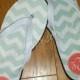 Monogrammed Flip Flops- personalized! CHOOSE FROM 16 Patterns and over 100 color combinations!