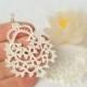 Bridal tatted ivory lace earrings 
