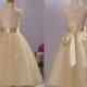 Lace flower girl dress,cap sleeve girls clothing,party dress,handmade tulle bridesmaid dress/wedding party dress