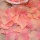 200 Rose Bulk Petals, Artifical Petals, Peach and Coral Pink Tipped, Bridal Wedding Decoration,Flower Girl Toss Basket Petals Table Scatter