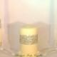 Ivory Unity Candle Set Cheap Unity Candle 5.5 inch Pillar 9 inch Pillar Bling Unity Candle Wedding Candle Color, Size & Ribbon Color Choice