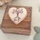 Tree Ring Bearer Box with Ring Bearer Pillow wood stained heart