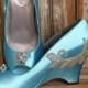 Something Blue Tiffany Blue Bridal Wedge Open Toe Wedding Shoe Mother Of The Bride Open Toe Elegant Wedge