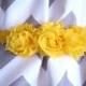 Flower Belt, Bridal Belt, Bridesmaid Belt, Bridesmaid Sash in Yellow