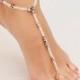Barefoot Sandals, Beach wedding Sandal, Crystal Beads Barefoot shoes, Jewelry Bridal Barefoot Sandals, footless sandal