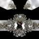 Art Deco Bridal Sash, Rhinestone Crystal Dress Jewelry, 1920s Style Wedding Gown Belt, ELLE