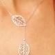 Leaf Lariat Petite in Silver - Simple Everyday Jewelry - Sterling - Gift For - Wedding Jewelry - Bridal Jewelry