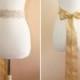 Light Gold Embroidery with Pearl Beading Lace Sash // Headband , Head Tie // Wedding Headband