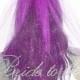 Bachelorette Veil :  Rhinestone Cursive Bride To Be Sparkle Tulle Veil, Double Layer,  Purple Bachelorette Veil