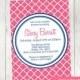 Bridal Shower Invitation - Printable Quatrefoil Shower Invitation - Colors Customizable