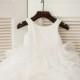 Peach Pink/Ivory Organza Ruffle Ball Gown Flower Girl Dress Children Toddler Dress for Wedding Junior Bridesmaid Dress