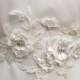 Bridal Ivory Sash Belt Beaded Flower 3D Applique  Wedding Sashes
