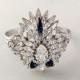 Wedding Bracelet - Bridal Bracelet, Cuff Bracelet, SAPPHIRE Crystal Bracelet, Swarovski Crystals, Vintage Style, Something Blue - SHARLA