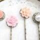 Pink Hair Pins Wedding Bridal Hair Pin Set of 4 Bridesmaid Gift Pearl Hair Pins Shabby Chic Pastel Pink Romantic Girly Sweet Soft Dreamy