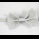 Silver Gray Clip on Bow Tie - Infant, Toddler, Boys