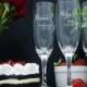 Personalized Champagne Glasses / Engraved Wedding Glasses / Bridesmaids Gifts / Groomsmen Gifts / 16 DESIGNS / Select ANY Quantity
