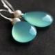 Aqua Blue earrings - Pearl earrings - Blue Chalcedony earrings -dangler earring - Gemstone - Bridal earrings