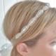 DARLA Beaded rhinestone headband, bridal ribbon headband, bridesmaid gift, crystal headpiece - Ships in 1 week