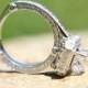 HALO Diamond Engagement Ring - European Style Shank - 1.88ct TW - 14K White Gold - Antique Style - Weddings - Brides - Bph019