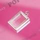 1 - Silver Tone Double-Sided Rectangle Photo Charm, Photo Frame Pendant, Bouquet Charm, Photo Charm, Fits 16.5mm x 10.5mm Photo