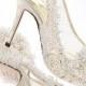 Freya Rose Showcases The Snowqueen - Couture Wedding Shoe With Mother Of Pearl Heels And Hand Embroidered Swarovski Crys...