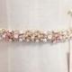 Blush Crystal Bridal Belt- Custom- Swarovski Crystal Bridal Sash- Pink Swarovski Bridal Belt