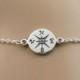 Compass bracelet, Sterling Silver compass bracelet, travel bracelet, graduation gift, friendship bracelet, bridesmaid gift ,personalized